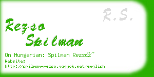 rezso spilman business card